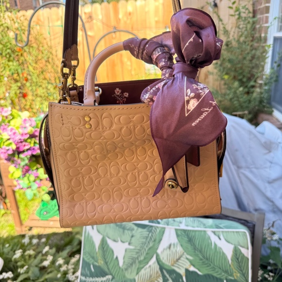 Coach Rogue Bag 25 In Signature Leather With Floral Bow Print Interior - Picture 3 of 16